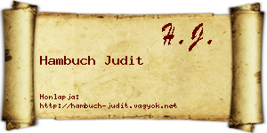 Hambuch Judit névjegykártya